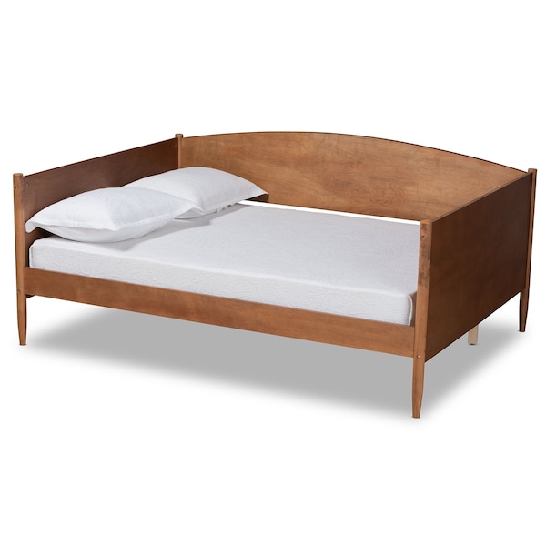 Baxton Studio Veles Mid-Century Modern Ash Walnut Finished Wood Full Size Daybed 183-11174-Zoro - main